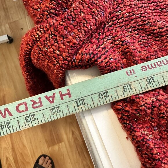 Vtg Red Womens Blazer XL 16 Tweed Knit Button Jacket USA Sag Harbor Rust - Picture 5 of 8